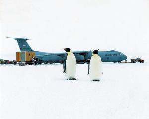 US Air Force C-141 Starlifter biorący udział w pierwszej operacji Deep Freeze.